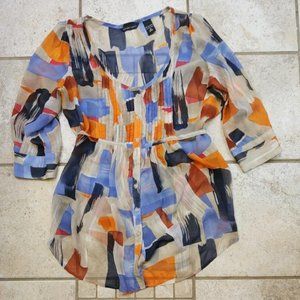 New York & Company Tunic Blouse ¾ Sleeve Size M